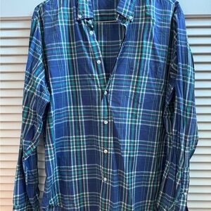 J Crew vintage Blue Plaid Shirt
